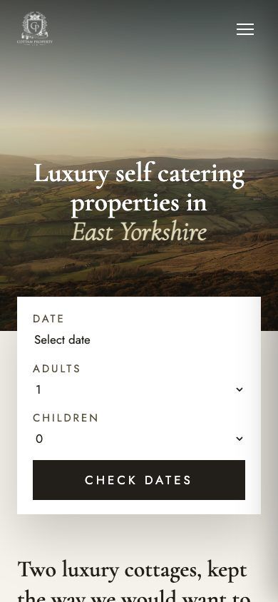 Mobile homepage