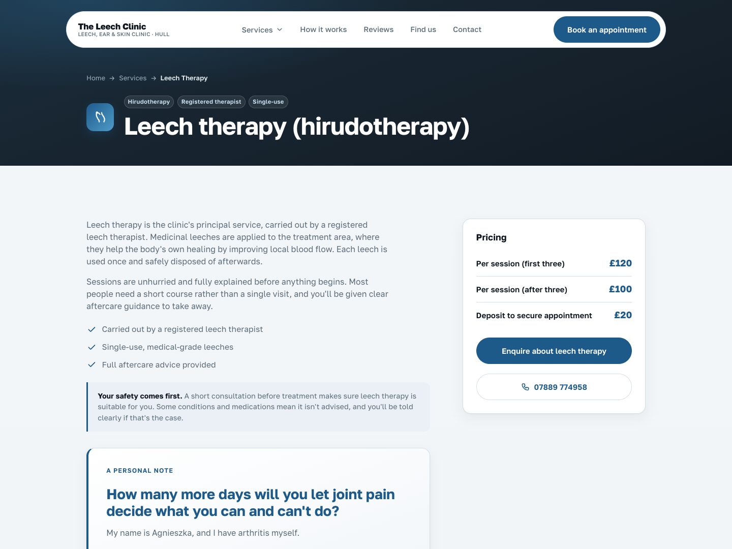 Leech therapy